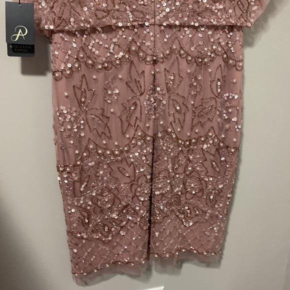 NWT!‎ Adrianna Papell Women's Beaded Mesh Blouson Dress - Picture 7 of 9